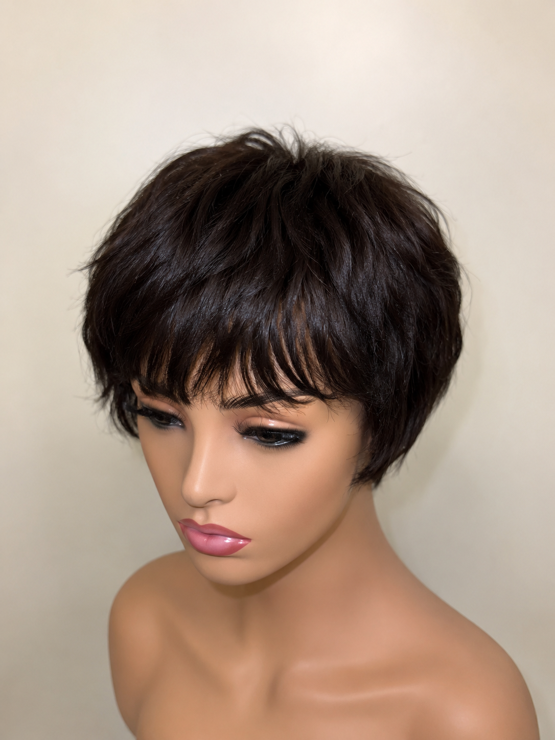 Short Human Hair Wig – Natural Black
