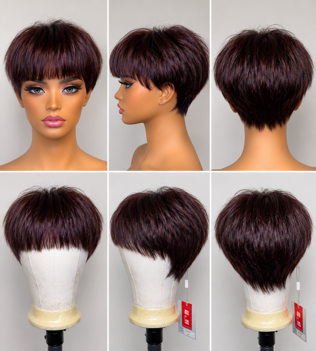 Short Human Hair Wig – Natural Black
